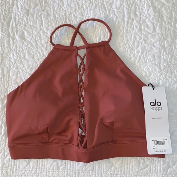 Alo Scarlet Lace Up Sport Bra Size Medium - Picture 3 of 4